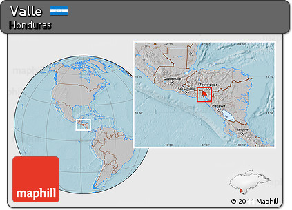 Gray Location Map of Valle, hill shading