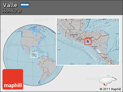 Gray Location Map of Valle, hill shading