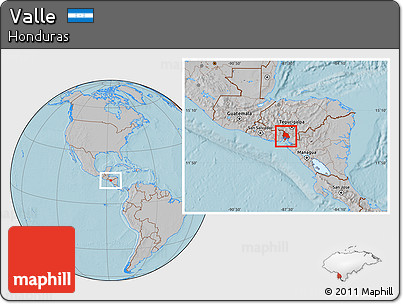 Gray Location Map of Valle, hill shading