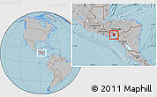 Gray Location Map of Valle, hill shading