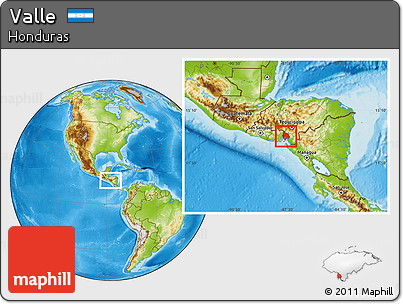 Physical Location Map of Valle