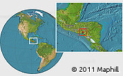 Satellite Location Map of Valle, within the entire country