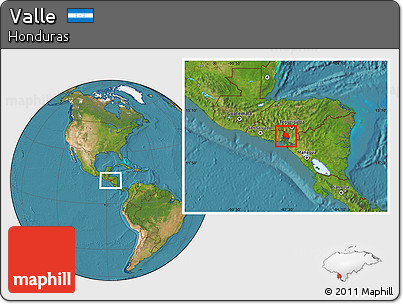 Satellite Location Map of Valle