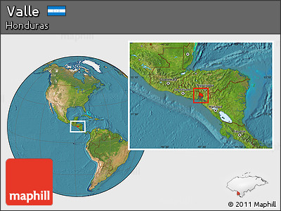 Satellite Location Map of Valle