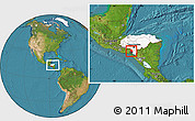 Satellite Location Map of Valle, highlighted country, within the entire country