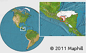 Satellite Location Map of Valle, highlighted country