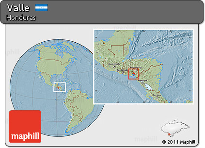 Savanna Style Location Map of Valle, within the entire country, hill shading
