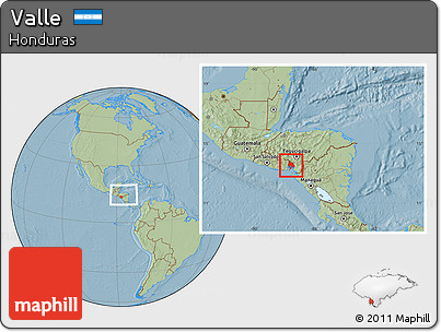 Savanna Style Location Map of Valle, within the entire country, hill shading