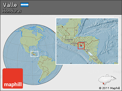 Savanna Style Location Map of Valle, within the entire country, hill shading