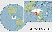 Savanna Style Location Map of Valle, highlighted country, within the entire country, hill shading