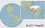 Savanna Style Location Map of Valle, highlighted country, hill shading