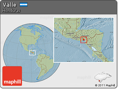 Savanna Style Location Map of Valle, hill shading
