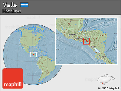 Savanna Style Location Map of Valle, hill shading