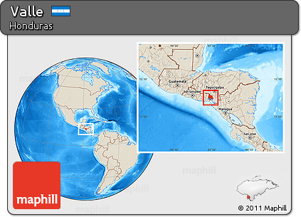 Shaded Relief Location Map of Valle