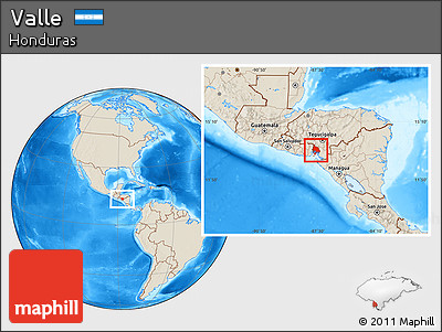 Shaded Relief Location Map of Valle