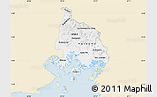 Classic Style Map of Valle, single color outside