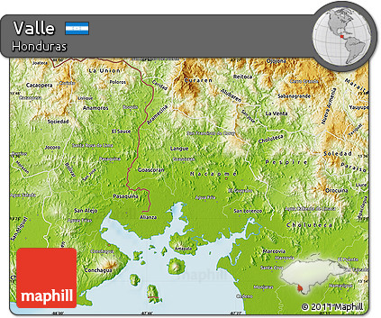 Physical Map of Valle