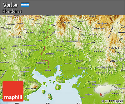 Physical Map of Valle