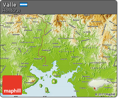 Physical Map of Valle