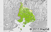 Physical Map of Valle, lighten, desaturated
