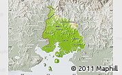 Physical Map of Valle, lighten, semi-desaturated