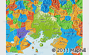 Physical Map of Valle, political outside