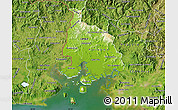 Physical Map of Valle, satellite outside
