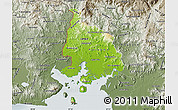 Physical Map of Valle, semi-desaturated