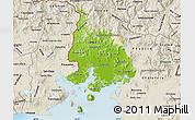 Physical Map of Valle, shaded relief outside