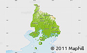 Physical Map of Valle, single color outside