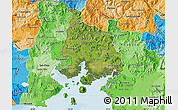 Satellite Map of Valle, political shades outside