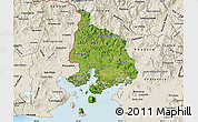 Satellite Map of Valle, shaded relief outside