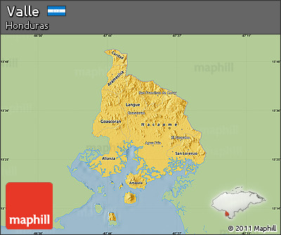 Savanna Style Map of Valle, single color outside