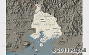 Shaded Relief Map of Valle, darken