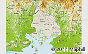 Shaded Relief Map of Valle, physical outside