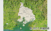 Shaded Relief Map of Valle, satellite outside