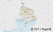 Shaded Relief Map of Valle, single color outside