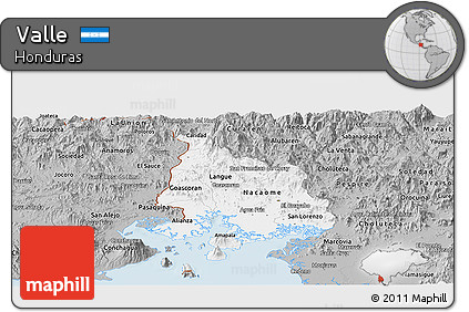 Gray Panoramic Map of Valle