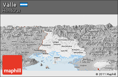 Gray Panoramic Map of Valle