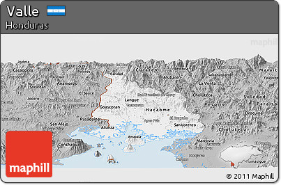 Gray Panoramic Map of Valle
