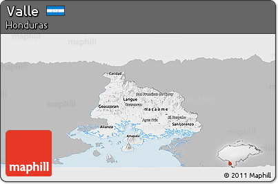 Gray Panoramic Map of Valle, single color outside