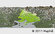 Physical Panoramic Map of Valle, darken, semi-desaturated