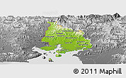 Physical Panoramic Map of Valle, desaturated