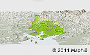 Physical Panoramic Map of Valle, lighten, semi-desaturated