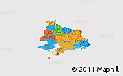 Political Panoramic Map of Valle, cropped outside