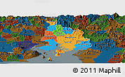 Political Panoramic Map of Valle, darken