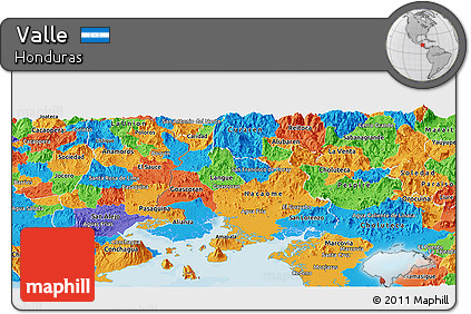 Political Panoramic Map of Valle