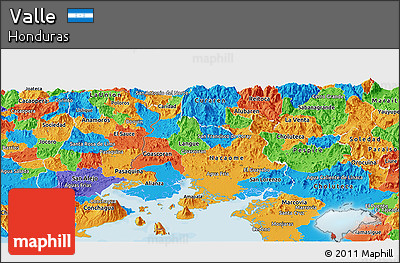 Political Panoramic Map of Valle