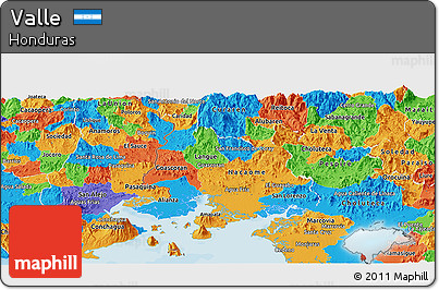 Political Panoramic Map of Valle