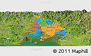Political Panoramic Map of Valle, satellite outside